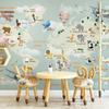3d Cartoon Wallpaper World Map Wallpaper Children's Living Room Bedroom Background Wall Mural