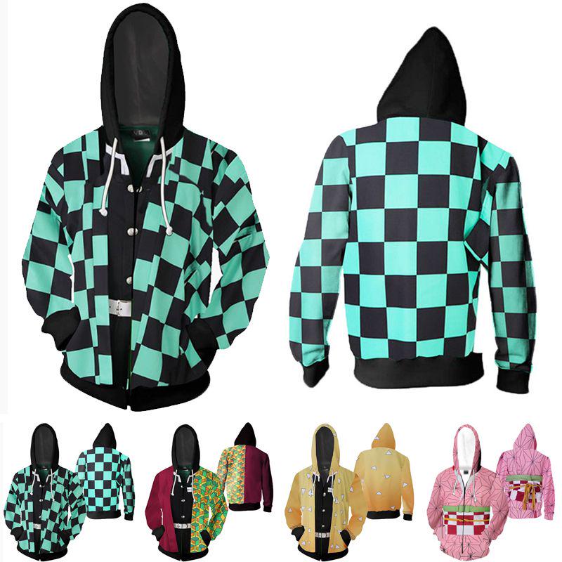 Demon Slayer Kimetsu No Yaiba Vibrant Soft Zipper Up Hoodie For Comfort