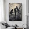 Terror Dark Blackbirds Oil Posters Classic Crow Halloween Prints Gothic Canvas Painting Wall Art Pictures Home Living Room Decor