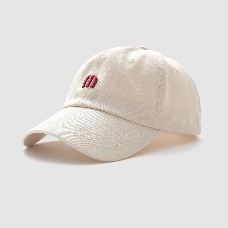 Soft Top Baseball Cap Children's Simple Versatile Letter Embroidered Baseball Cap Wide brim Small Face Outdoor Shade Cap