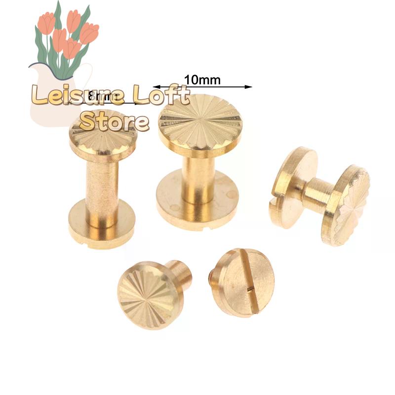 10pcs Solid Brass Chicago Screws, Binding Studs for Photo Album, Leather Craft, Belt or Wallet Fasteners