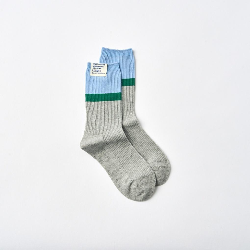 It's Socks Label Color Block Socks Blue Gray_FS0825024