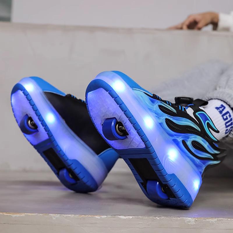 Trendy Kids' Dual-Wheel Roller Shoes - New Detachable Skating Shoes for Boys and Girls