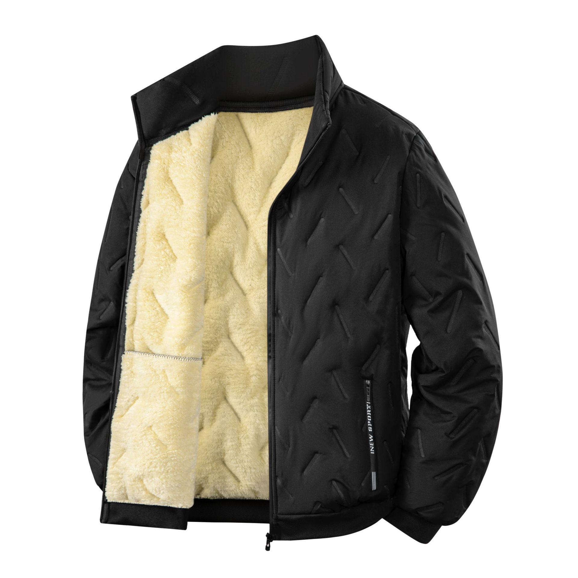 

Мужская зимняя куртка пальто модная флисовая теплая водонепроницаемая мужская жилетка шерстяное пальто куртка XXS чёрный