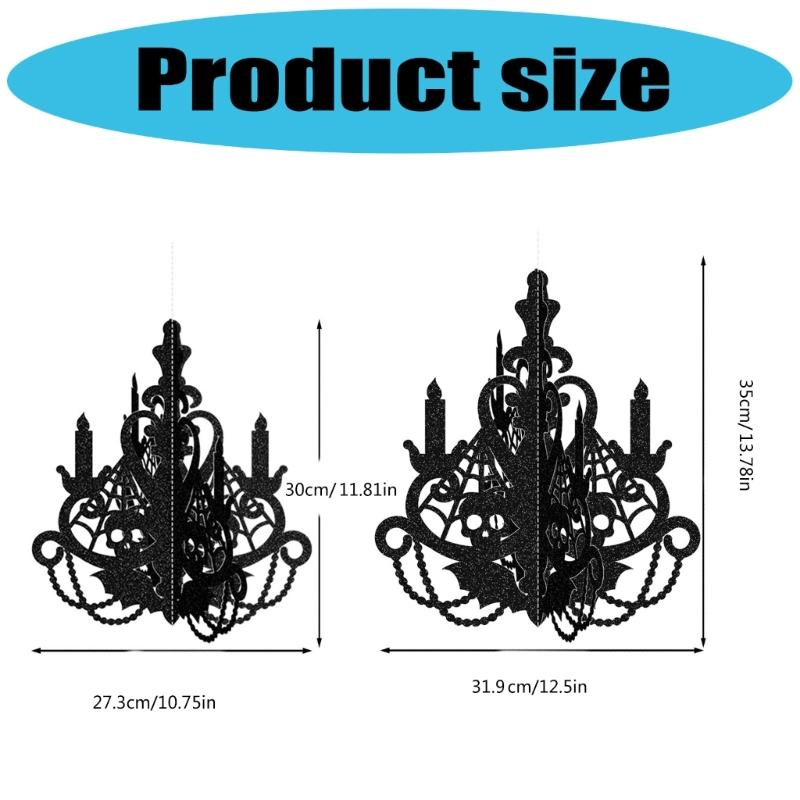 3D Paper Halloween Candle Holders Silhouettes Wall Hanging Decors Candlestick Chandelier Ornament Home Party Decoration