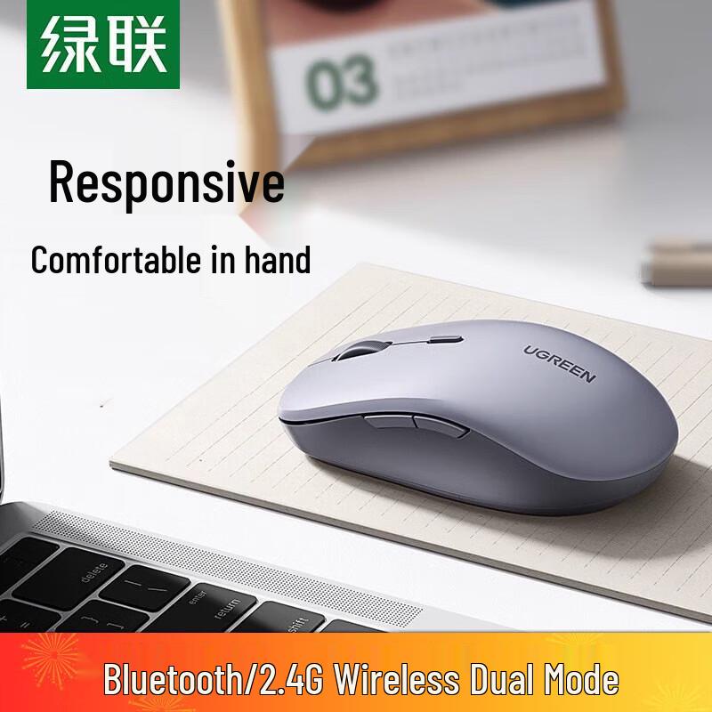 

UGREEN Ergonomic Dual-Mode Wireless Office Mouse
