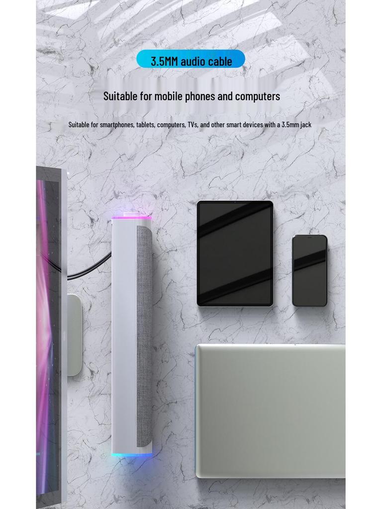 New Naiye Bluetooth Desktop Soundbar with Dual Speaker Subwoofer System