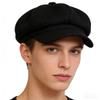Beret Versatile Wool Octagonal Hat, New Fashion Vintage Solid Color Hat