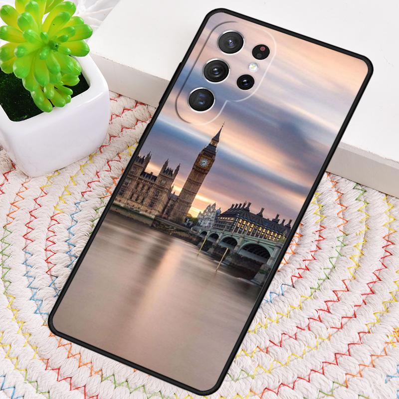 London Red Bus Big Ben print Silicone Phone Case For Samsung Galaxy note 10 pro S26 S25 S24 S23 S22 S21 Plus S25Ultra Capa Cover