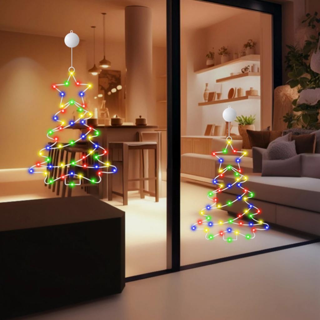 Weihnachtsfensterlicht Batteriebetriebenes LED-Saugnapflicht mit hellem LED-Fenstersilhouettenlicht für Weihnachts-Kamin-Dekoration