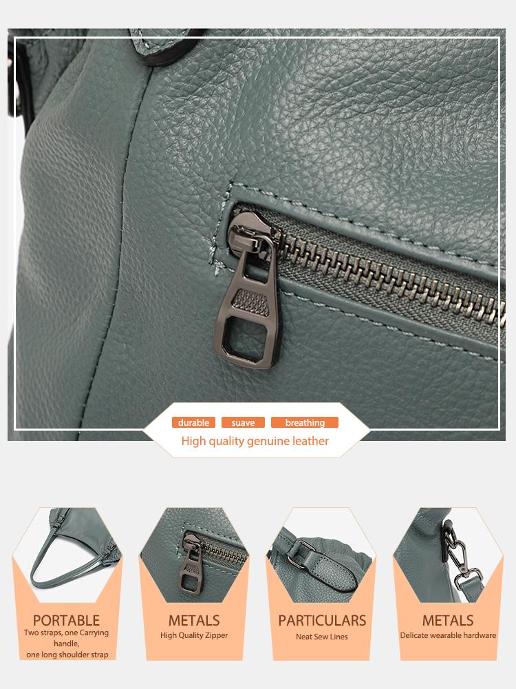 Zency Модная женская сумка через плечо из 100% натуральной кожи Сумка-хобо темно-красного — фото 6