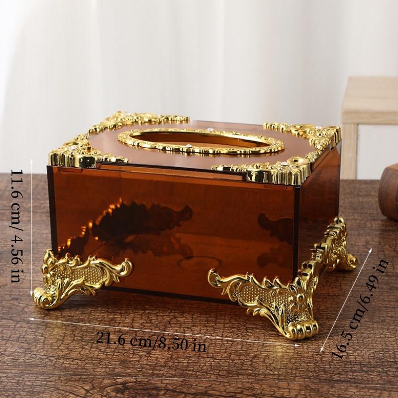 Luxury Acrylic Tissue Boxes Storage Napkin Holder Paper Case Organizer Ornament Craft Desktop Tissue Holder Kitchen Tissue Box