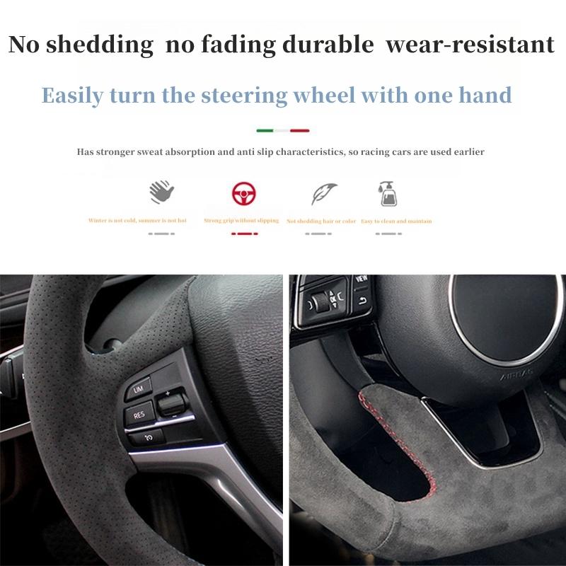 Car Steering Wheel Cover Suede For Volkswagen Golf 7 Mk7 New Polo Jetta Passat Tiguan Steering Wheel Braid Car Accessory