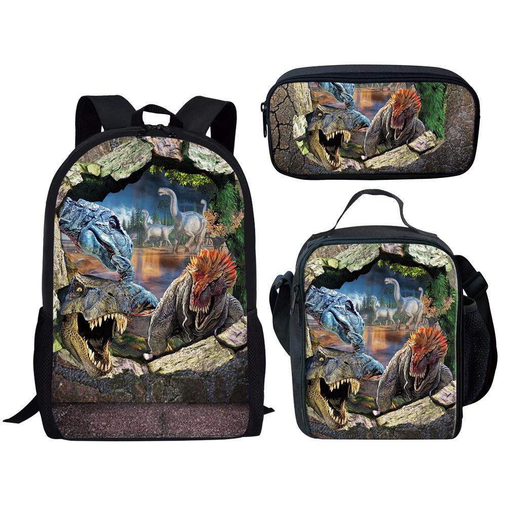 Luxe Nouveauté Particulier Cool Cheval Husky Tigre Impression 3D 3pcs/Ensemble élève Sacs d'école Ordinateur portable Sac à dos de jour Sac à dos Sac à lunch Trousse