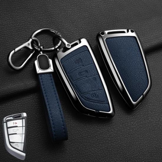 Zinc Alloy Leather Car Key Case Cover For BMW 2 3 6 7 X2 X3 X4 X5 X5M X6 M5 F15