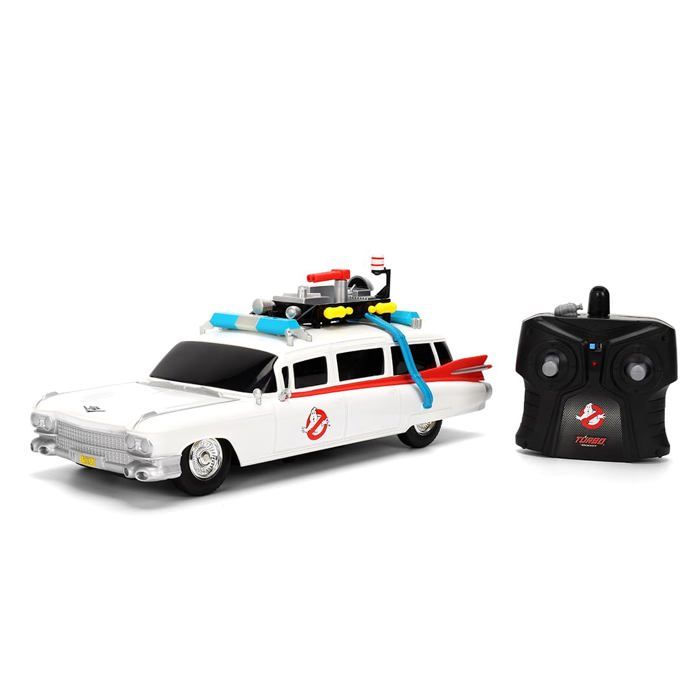 Mașinuță radiocomandată SOS Fantomă - Jada - Ecto-1 - 1/16 - Funcție turbo - Control complet - 38x16x13 cm