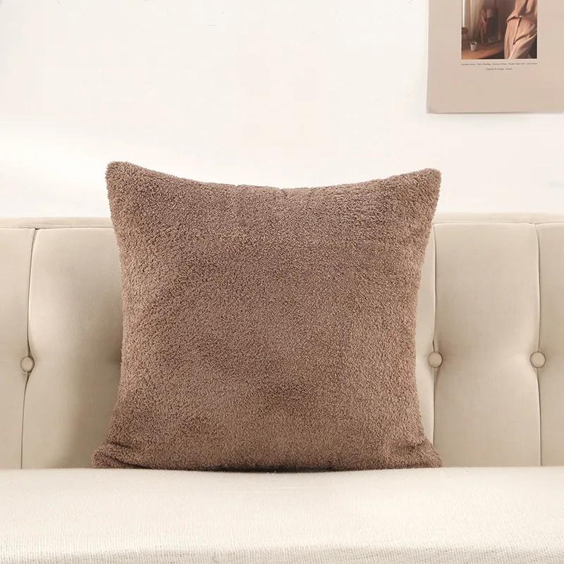 Plush Velvet Pillow Cover Premium Teddy Fleece Sofa Cushion Case Office Nap Pillow Seat Back Support Home Decor Throw Pillowcase