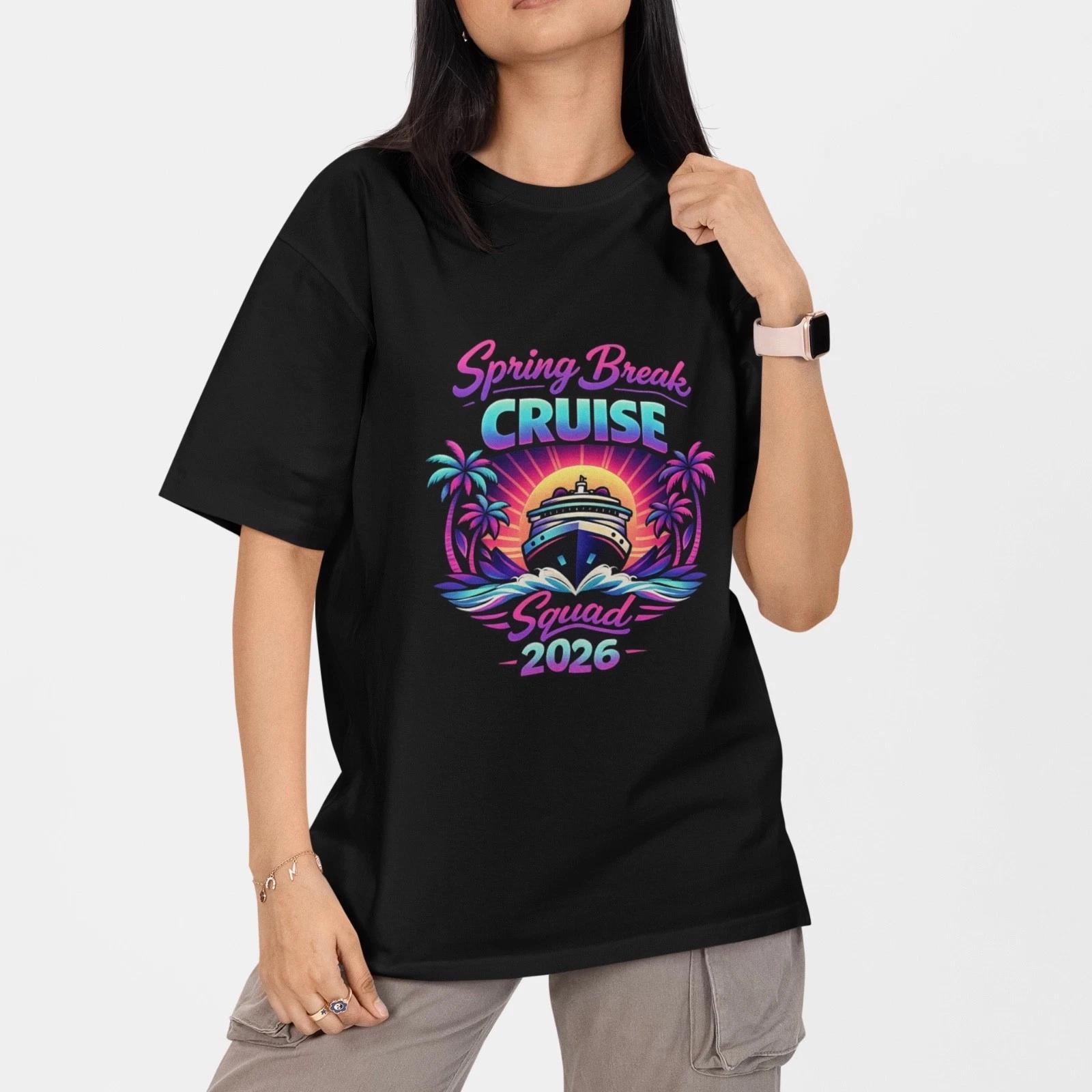 Spring Break Cruise 2026 Shirt Squad Trip Vacation Matching Tee S-5XL Unisex XS