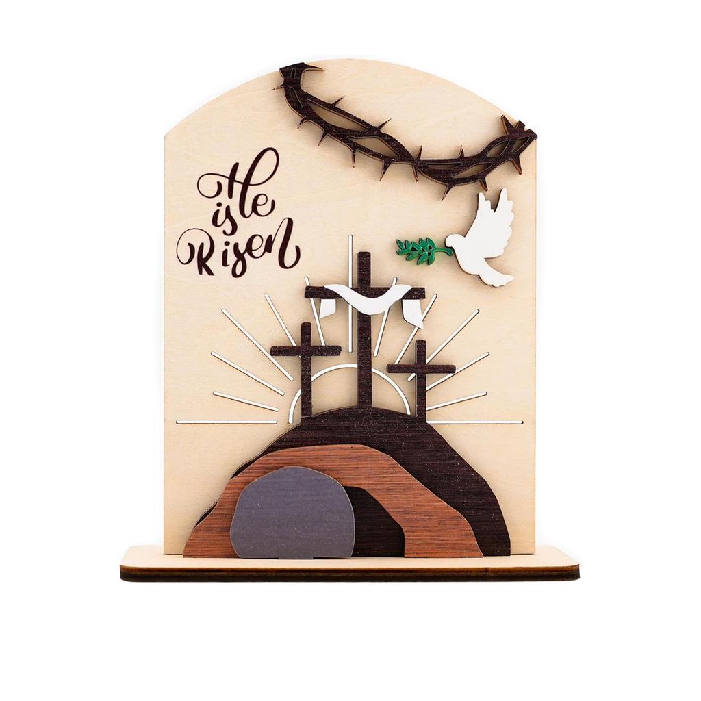 Easter Empty Tomb Sign Display Ornament Desk, Home Desktop Decoration
