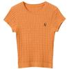 Sancai 2026 Summer Embroidered Short Sleeve Cable Knit Pullover