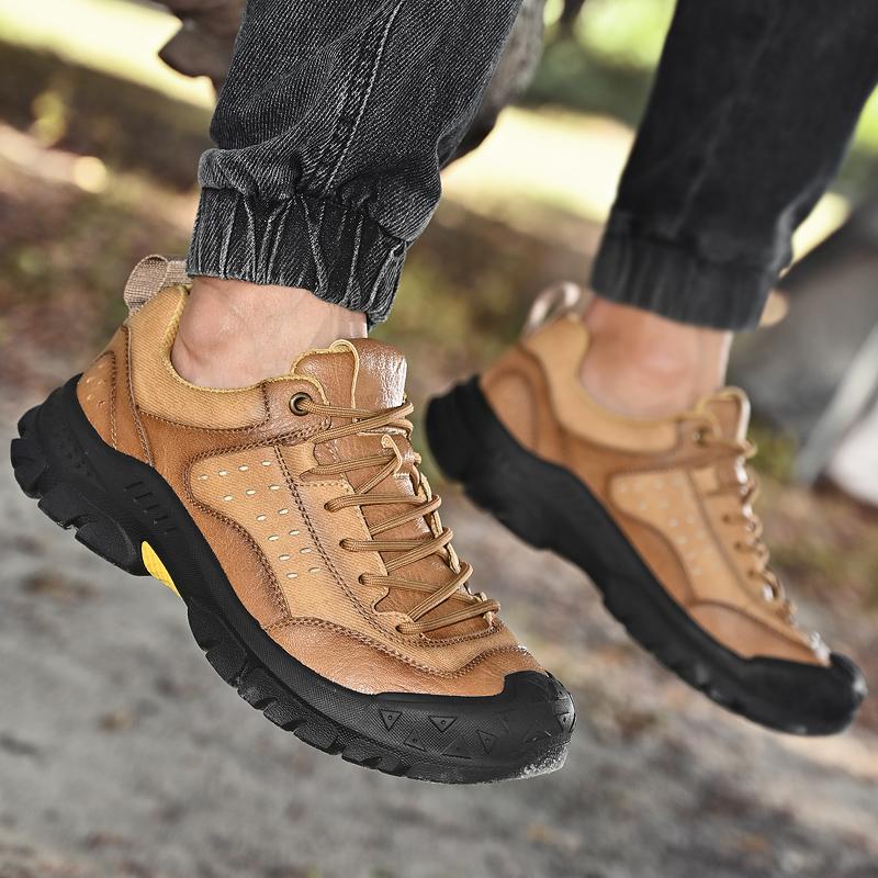 Fashion Men Hiking Shoes Fashion Lightweight Lace Up Sneakers Men Walking Shoes Comfort Non-Slip Wear Resistant Outdoor Climbing Shoes