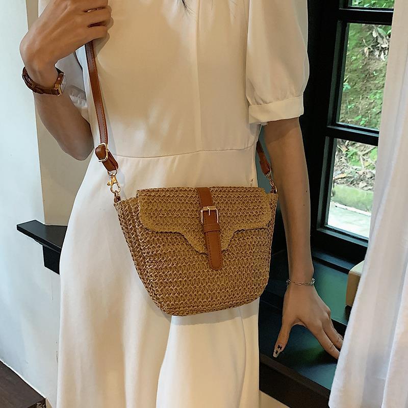 2025 Women's Straw Woven Beach Crossbody Bag for Vacation and Summer