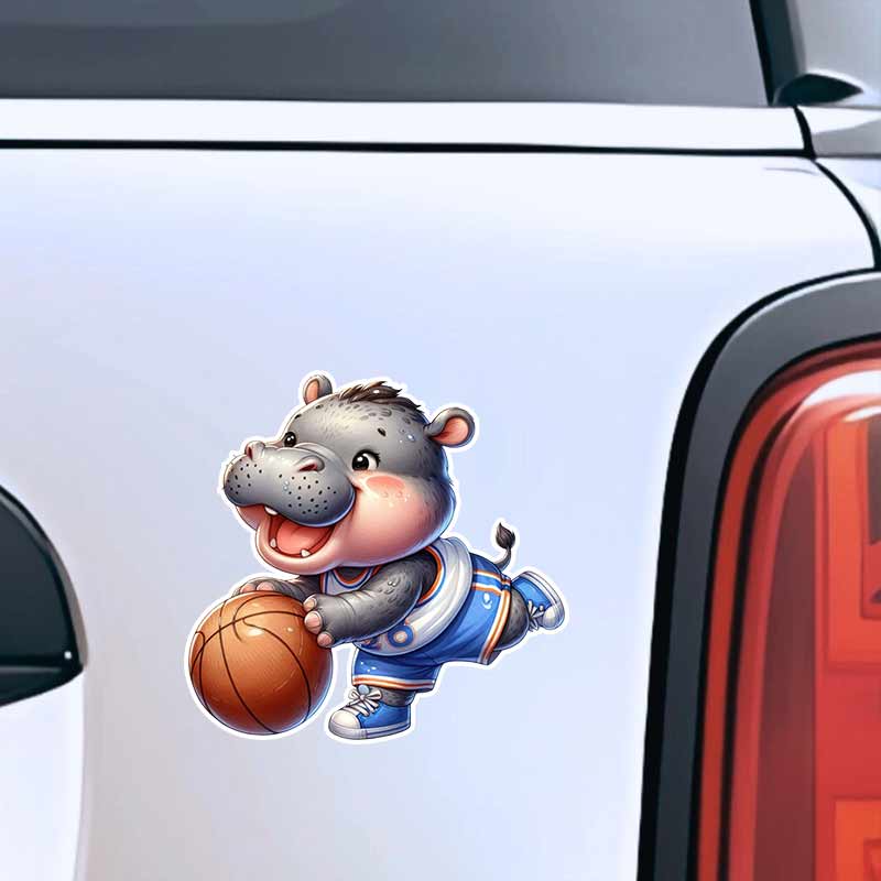 Car Sticker Animal Playing Basketball Waterproof Vinyl Decals Auto Body Window Bumper Decor Motorcycle Helmet Stickers TM217