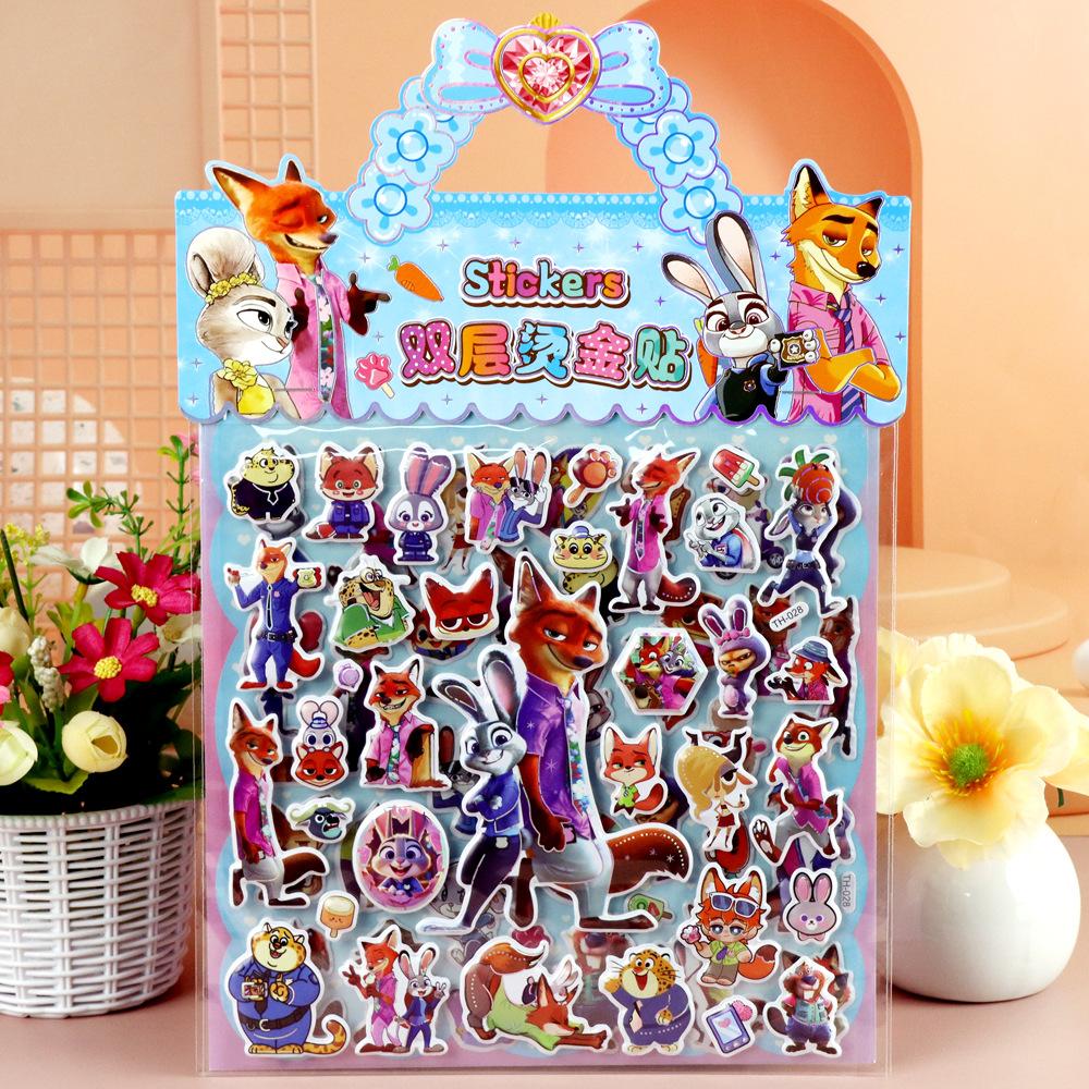 Children's Cartoon Double-layer Three-dimensional Bubble Sticker