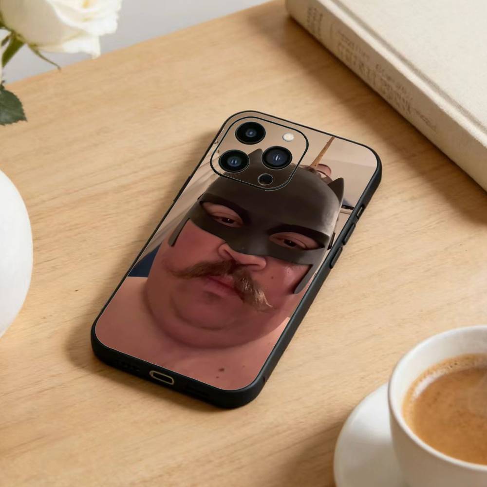 Humorous Ugly Man Funny Phone Case For iPhone 16,15,14,13,12,17,Pro Max,Plus Silicone Black Case