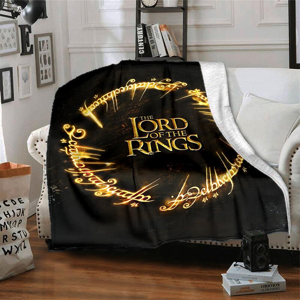 1pc The Lord of the Rings Flannel Throw Blanket - HD Printed Lightweight Soft Warm All-Season Blanket for Sofa, Bed, Travel073