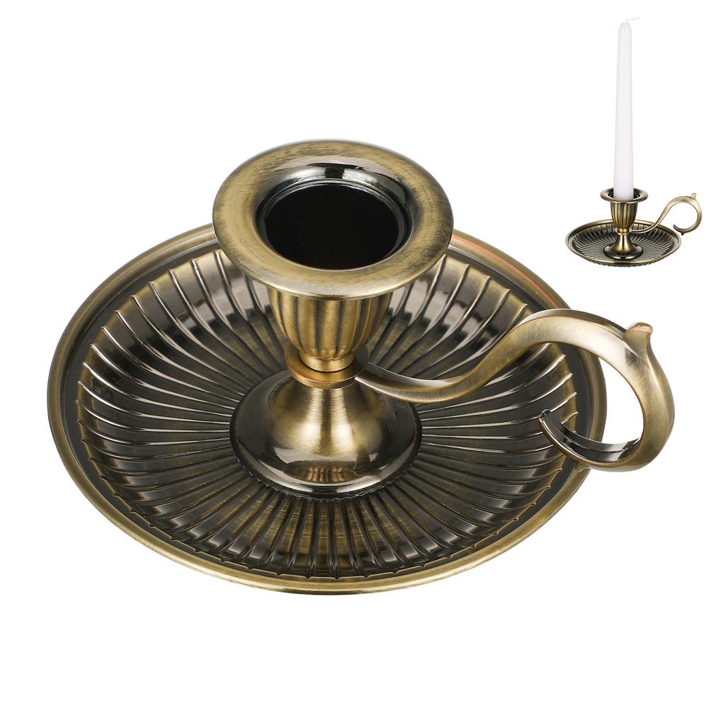 Holder Retro Metal Taper Holder European Style Church Table Holder Cup Vintage Candlestick Home Villa Handicraft Ornament