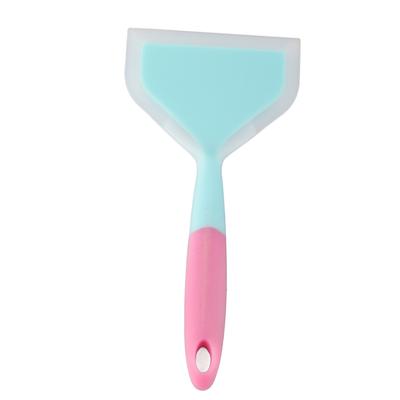 Silicone Spatula NonStick NonSlip Silicone Cooking Spatula for Tamagoyaki Pizza Steak(Sky Blue Pink