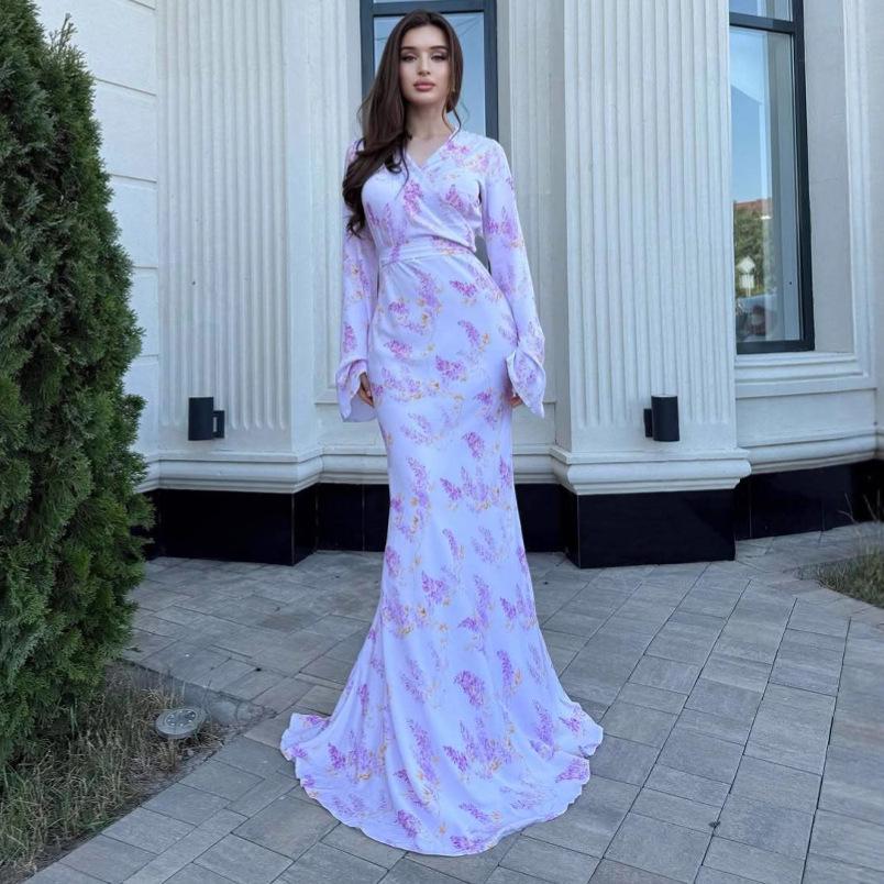 2025 Summer Women's Slimming Long-Sleeve Bodycon Dress - European & American Fashion