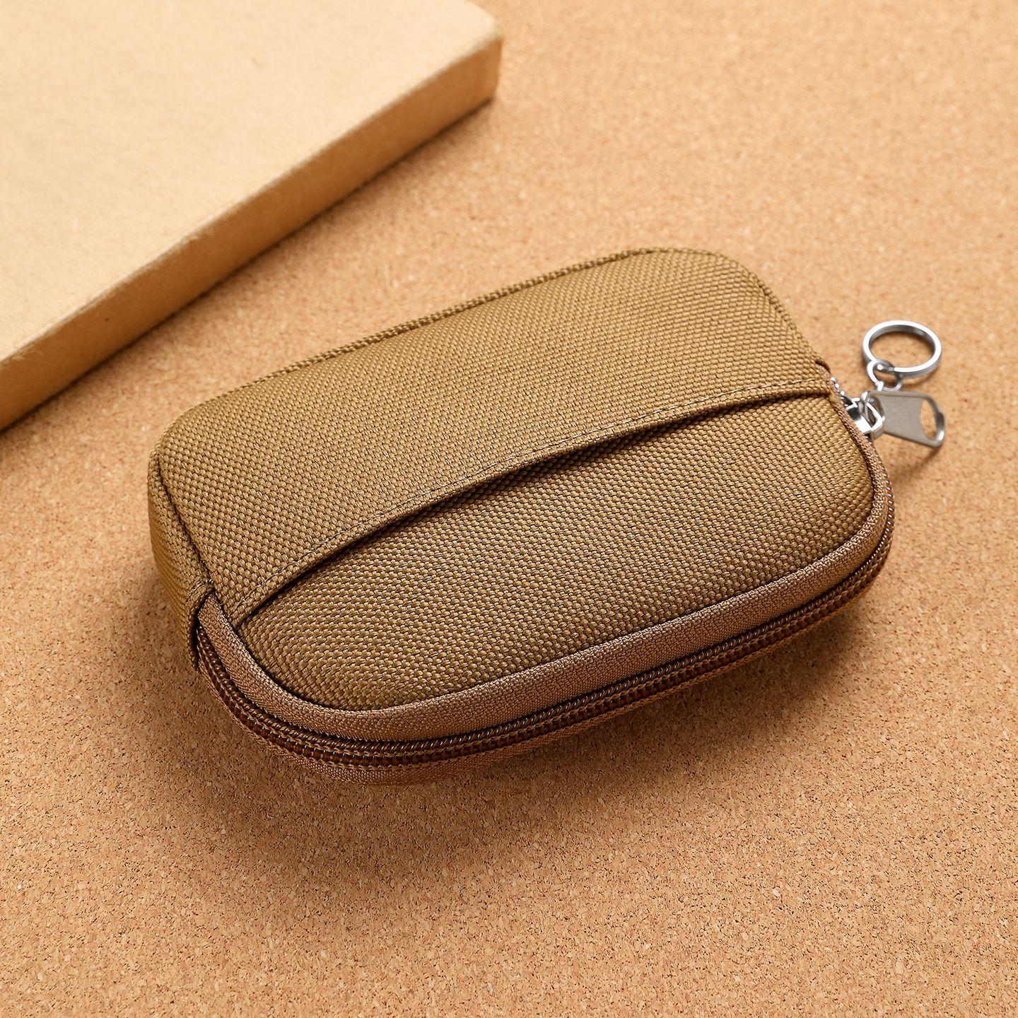 

New Oxford Cloth Coin Purse with Key Ring Zipper Pocket for Money Credit Card Holder Storage хаки