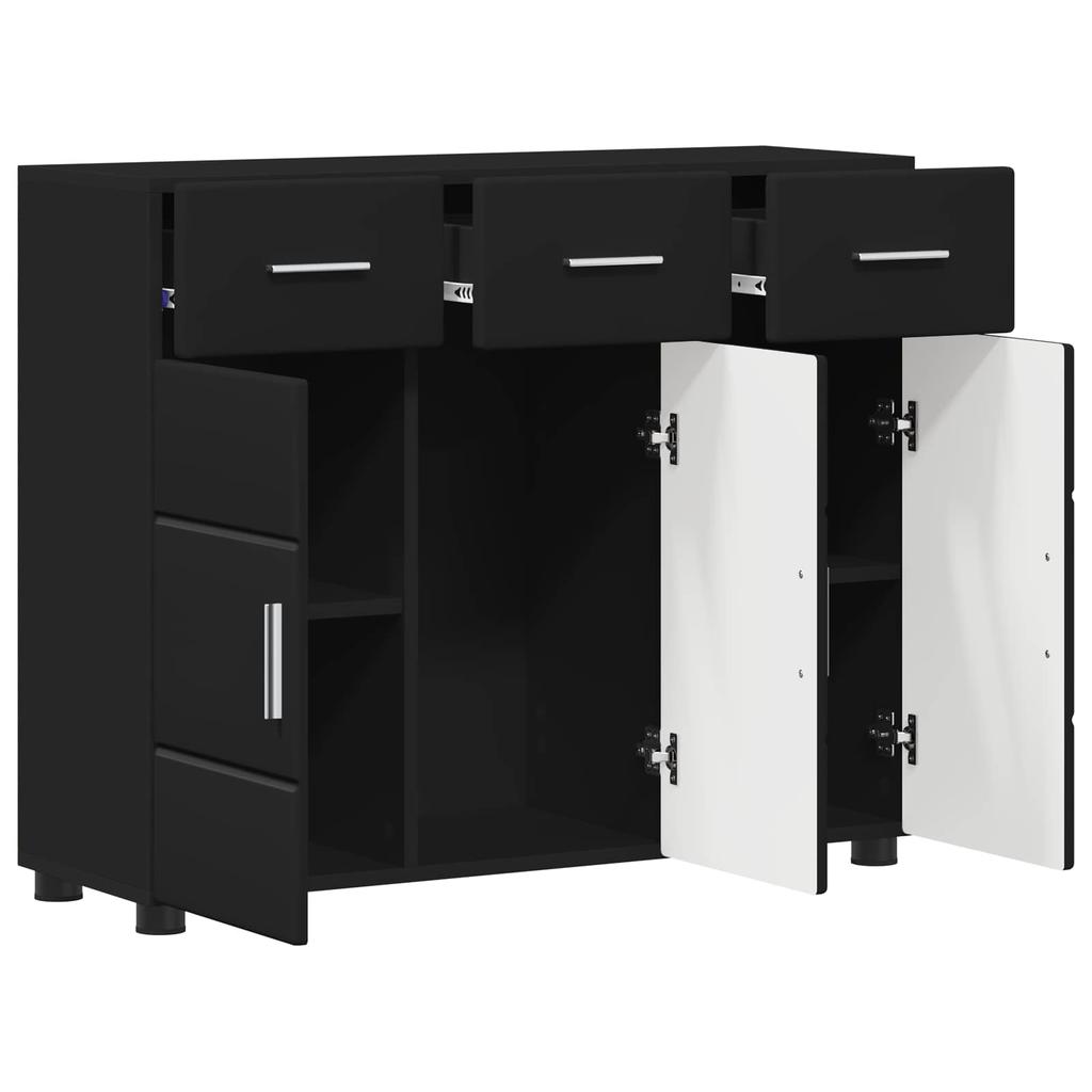 FLORIN Sideboard Black 88.5 x 30.5 x 73 cm Engineered Wood