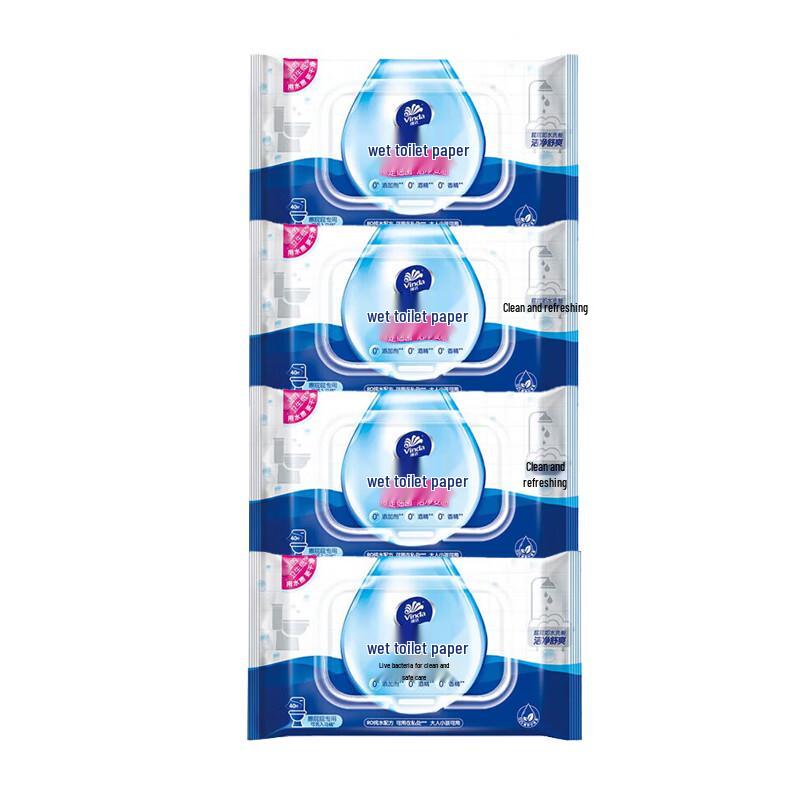 Vinda Natural Unscented Wet Toilet Wipes