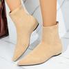 Suede Ankle Boots Women Flats Pointed Toe Shoes 2025 Trend New Fasion Snow Boots Winter Sexy Chelsea Boots Woman Party Botas