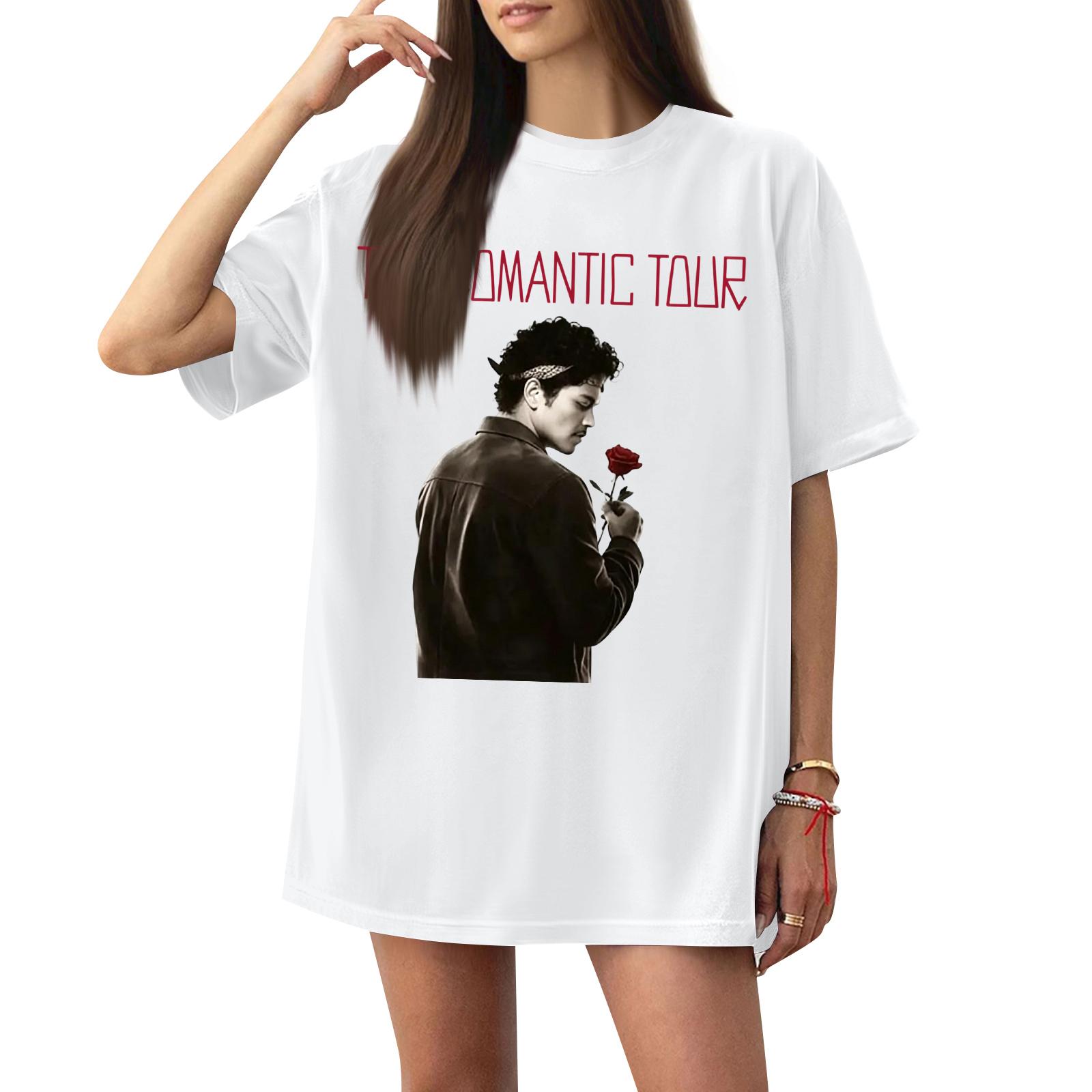

Women s Casual Printed T-Shirt Round Neck Pullover Short Sleeve Top XL білий