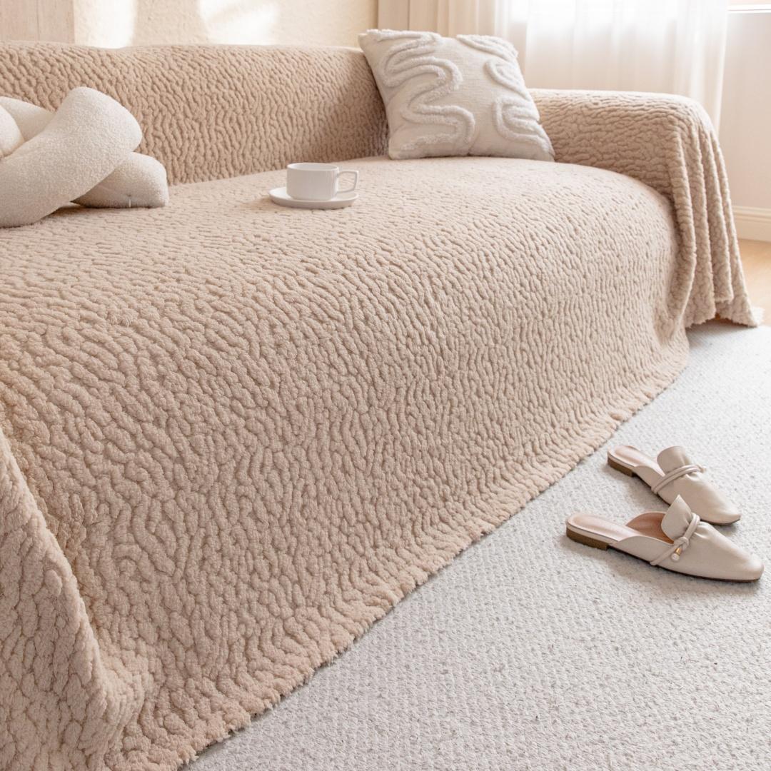 

Soft Creamy Sofa Cover Heavy Furry Leisure Blanket New Arrival for Living Room Couch Cover Sofa Towel 180x130cm хаки