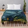 Midnight Cruiser – Expressive Blue Car Art Throw Blanket