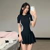 Women's Sporty Skirted Swimsuit: Slimming, Conservative One-Piece for Summer & Hot Springs