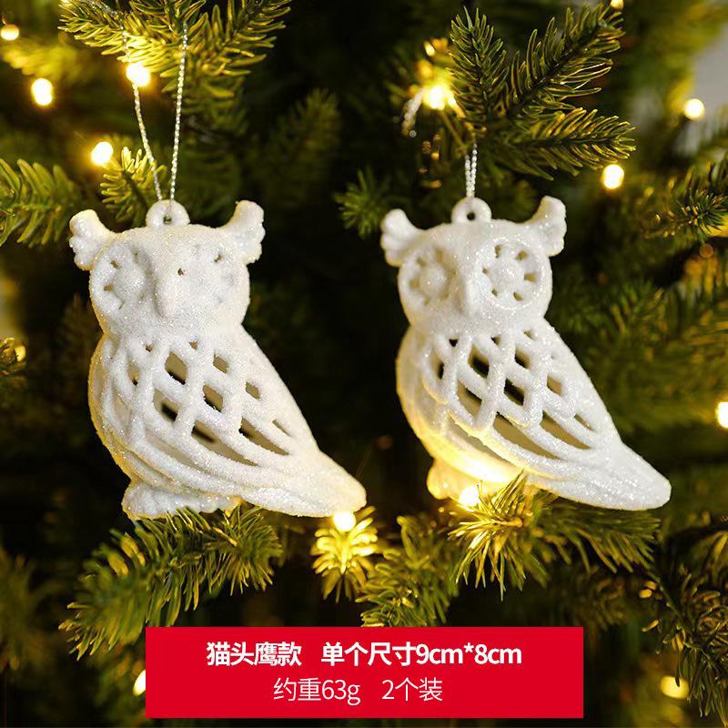 Christmas White Pendant Christmas Tree Ornaments Star Elk Xmas Hanging Pendants for Home Room Party Decor New Year Gift Accessor