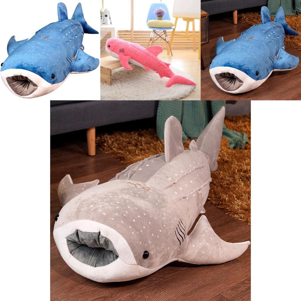 Superweiches Plüsch Walhai Spielzeug Blau/grau/rosa 55/75 cm