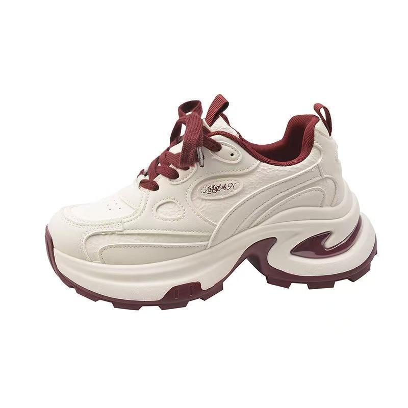 Popular Hong Kong style muffin thick-soled dad shoes women's small men increase in height 2025 new summer versatile casual sports shoes