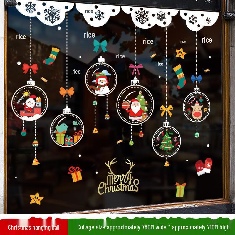 Santa Claus Christmas Window Cling Stickers for Tree and Scene Decoration