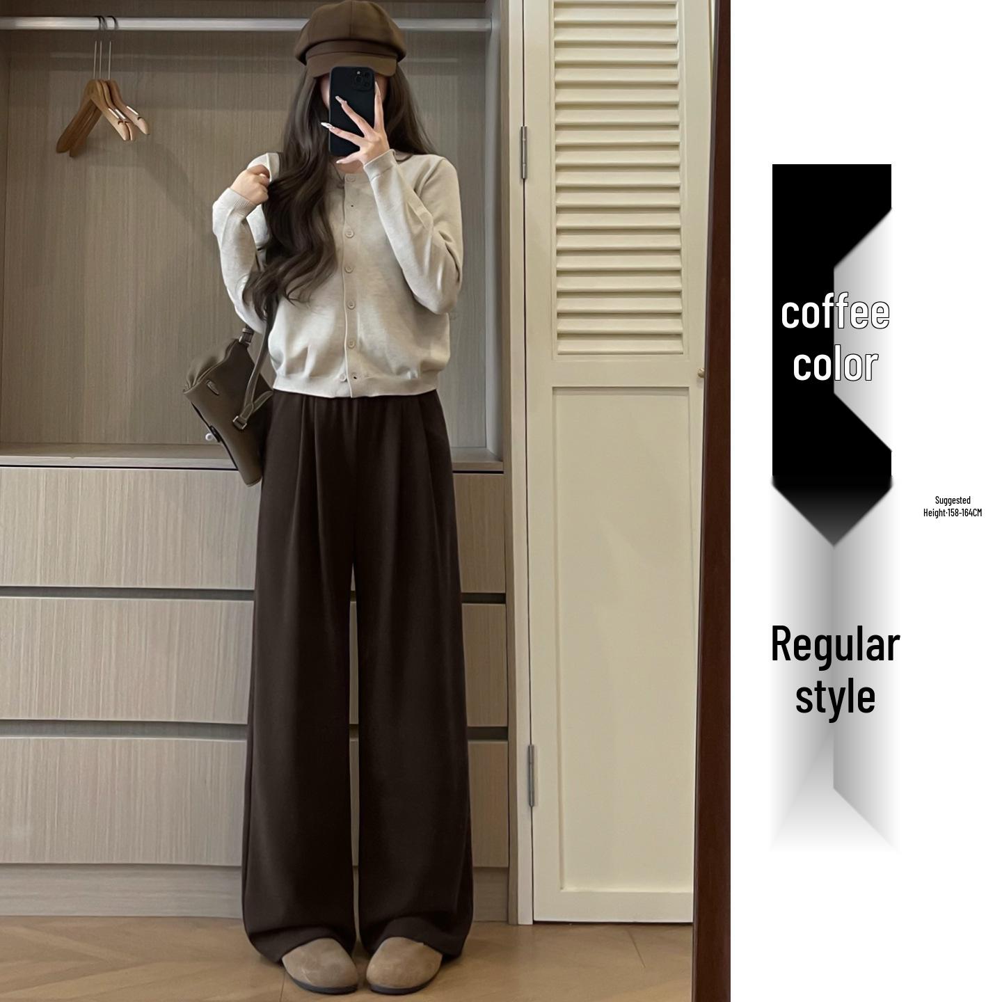 

Women s Plus Velvet Wide-Leg Trousers - 2025 Winter Collection, Soft Drape, Relaxed Fit, White Medium