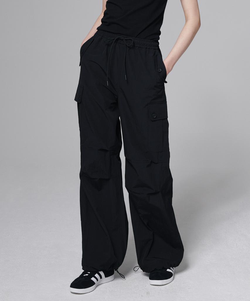 Aussel Ripstop Wide Cargo Pants Black