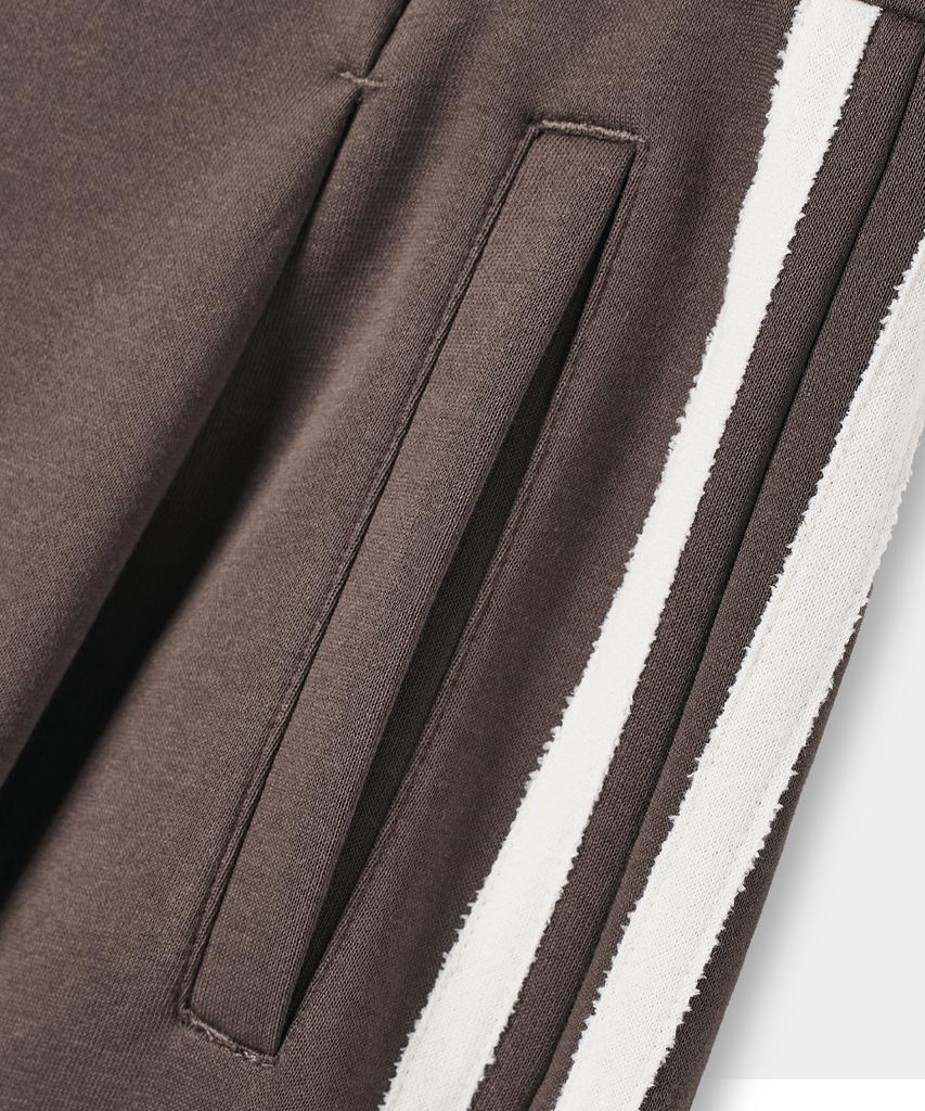 Dimiteulibeullaeg Vlad One-Pleat Curved Track Sweatpants_Brown
