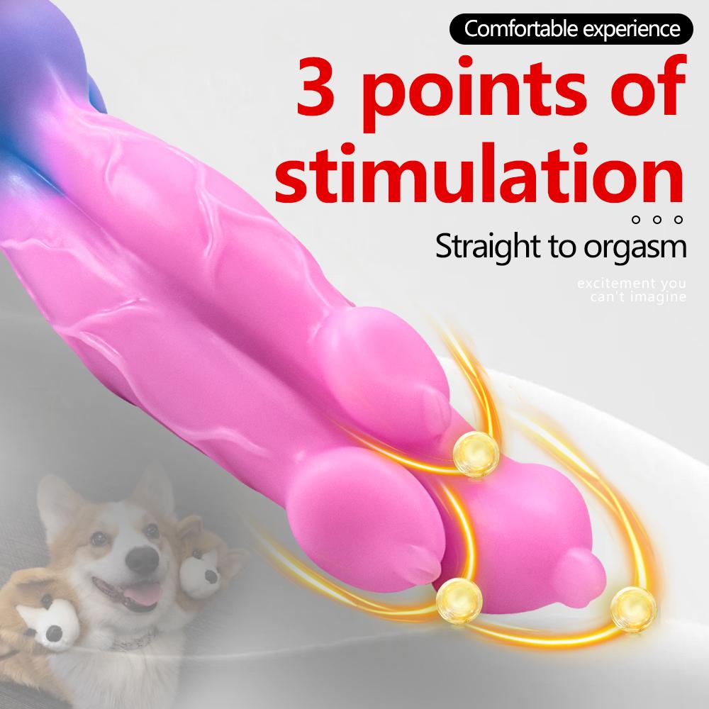 Artificial Dog Giant Dildo Silicone Alternative Animal Dog Cock Rear Court Anal Expansion Shaped Penis Massage Sex Toys