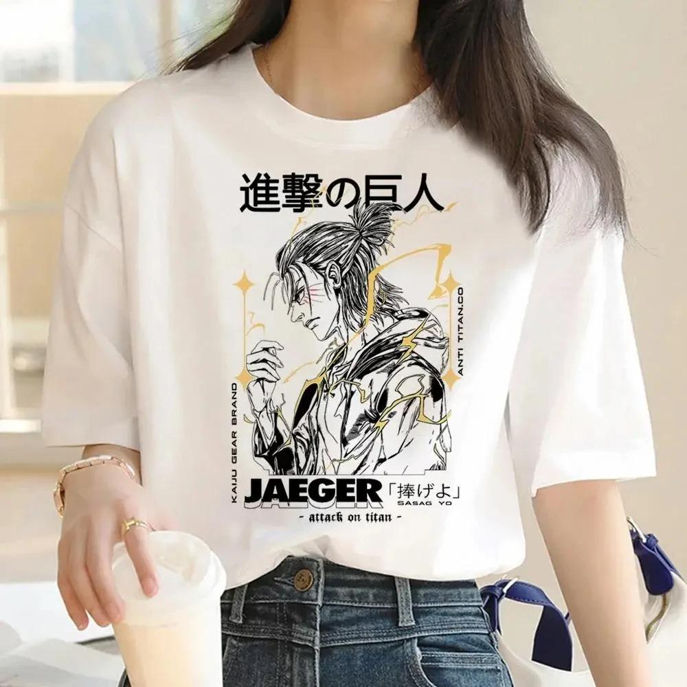 2025 Anime Attack Titan Pattern Harajuku T-shirt Casual Fashion Short Sleeve T-shirt Women's Retro Top T Shirt Aesthetic Clothes